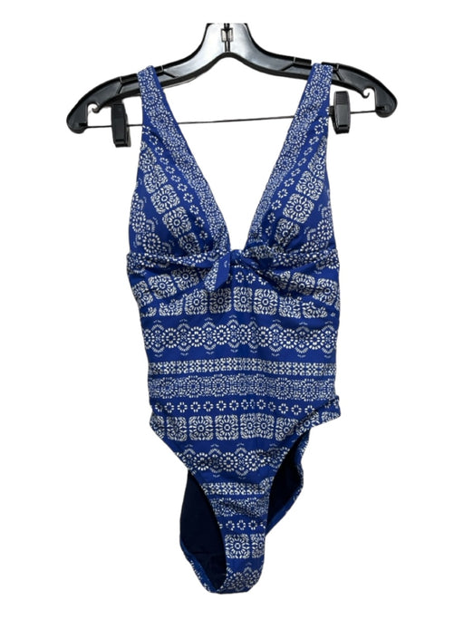 Robin Piccone Size 10 Blue & White Nylon Blend Rayon All Over Print Swimsuit Blue & White / 10