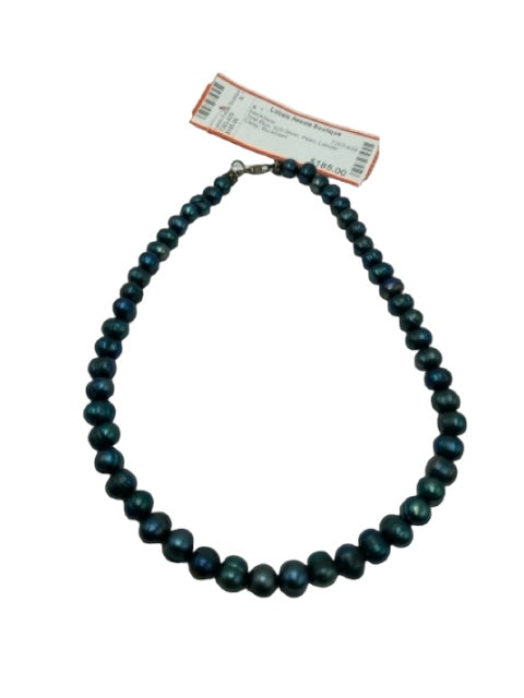 Teal Blue 925 Silver Pearl Lobster Clasp Necklace Teal Blue