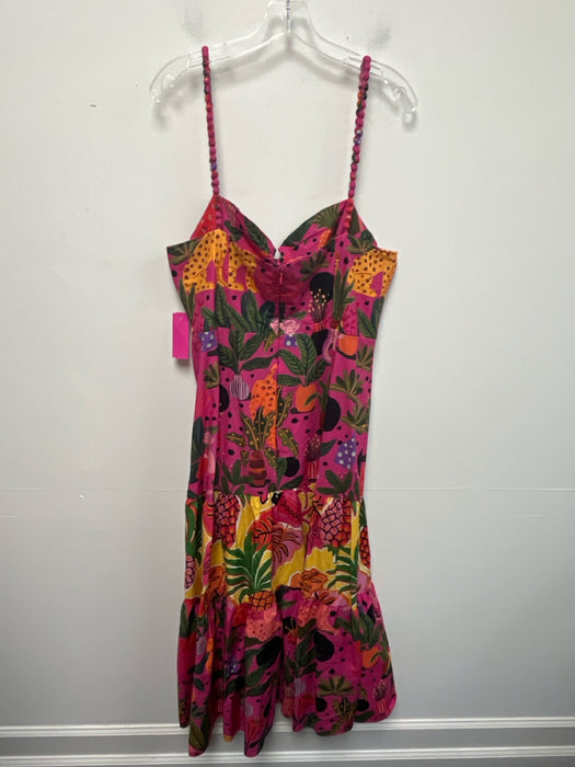 Farm Rio Size XL Pink, Green, Orange Cotton Sleeveless Animals & Plants Dress