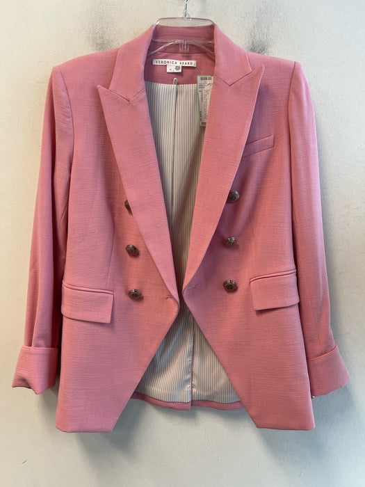 Veronica Beard Size 6 Pale Pink Viscose Blend Double Breast Pockets Blazer