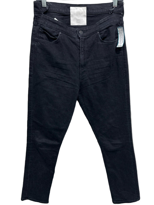 Mother Size 29 Black Wash Cotton Button & Zip High Rise Cut Away Flare Jeans