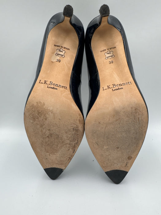 LK Bennett Shoe Size 39 Black Patent Leather Pointed Toe Stilletto Pumps