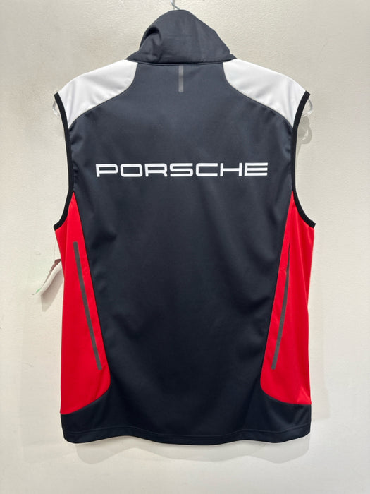 Porsche Design Size S Black & Red Synthetic Puffer Vest Men's Jacket