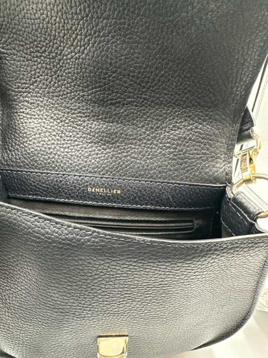 DeMellier Black Leather Saddle Tassle Detail Crossbody Bag