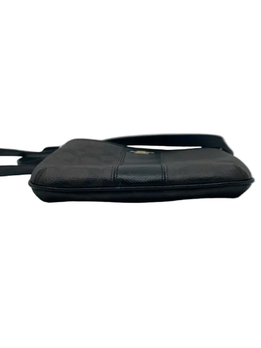 Coach Brown & Black Leather Monogram Logo Gold Hardware Crossbody Bag