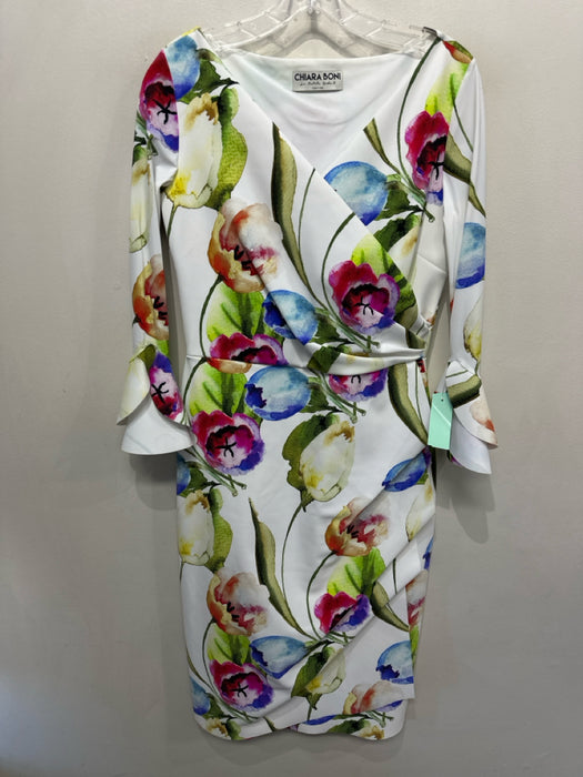 Chiara Boni Size 48 Blue, Green, Multi Polyamide & Elastane Floral Print Dress