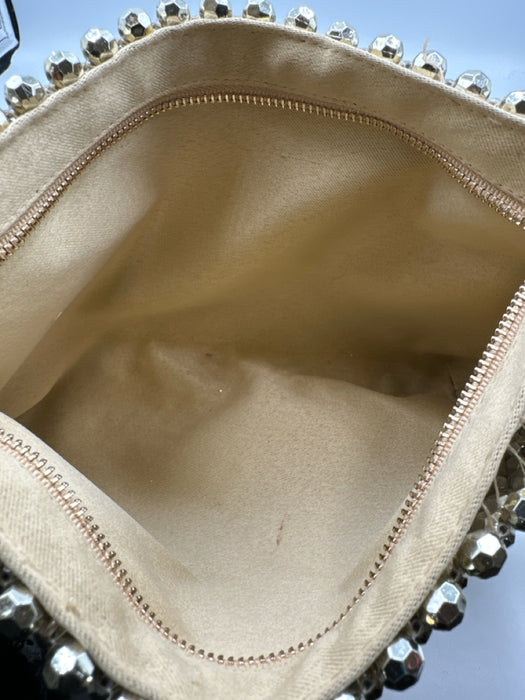 Loeffler Randall Champagne Gold Beaded Jeweled Shoulder Bag Bag