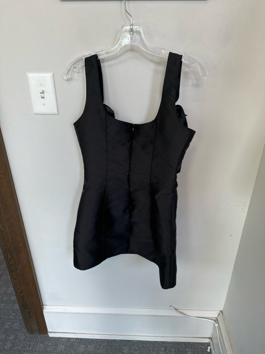 Current Mood Size S Black Polyester Tie Straps Back Zip Dress