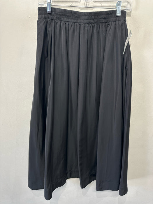 Zara Size XS Black Polyester Short Balloon Sleeve Button Up Maxi Skirt Set