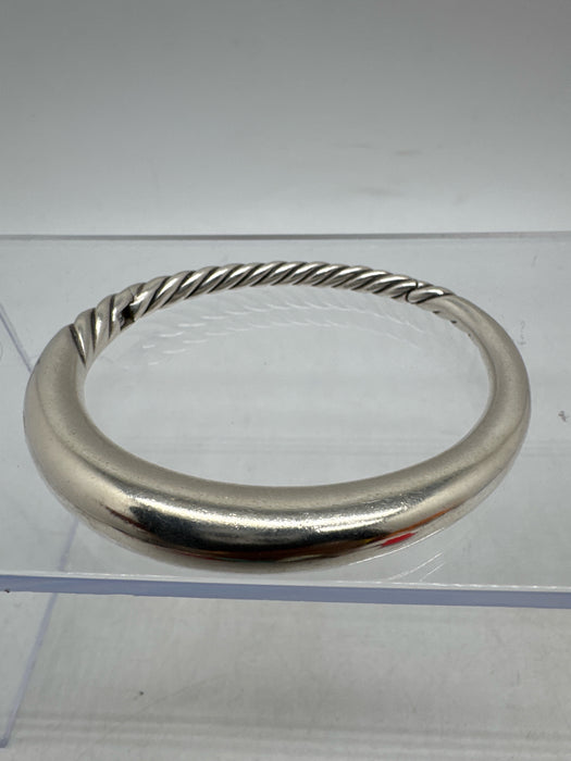 David Yurman Silver 925 Sterling Cable Twist Hinge clasp Bangle Oval Bracelet