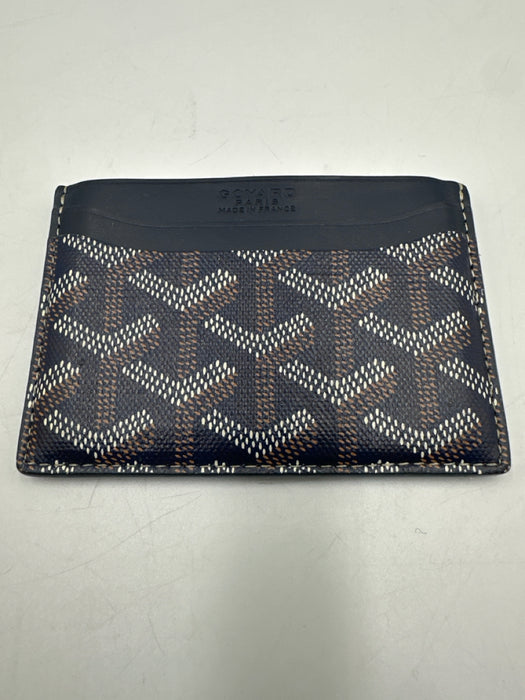 Goyard Blue, White, Brown Calfskin Coated Canvas Goyardine Monogram Wallets