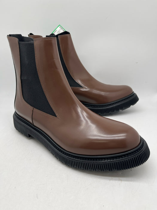 Adieu Shoe Size 46 Brown Leather Solid Men's Shoes