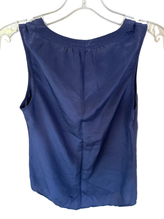 Lilly Pulitzer Size XS Navy Silk Sleeveless Button V Neck Top