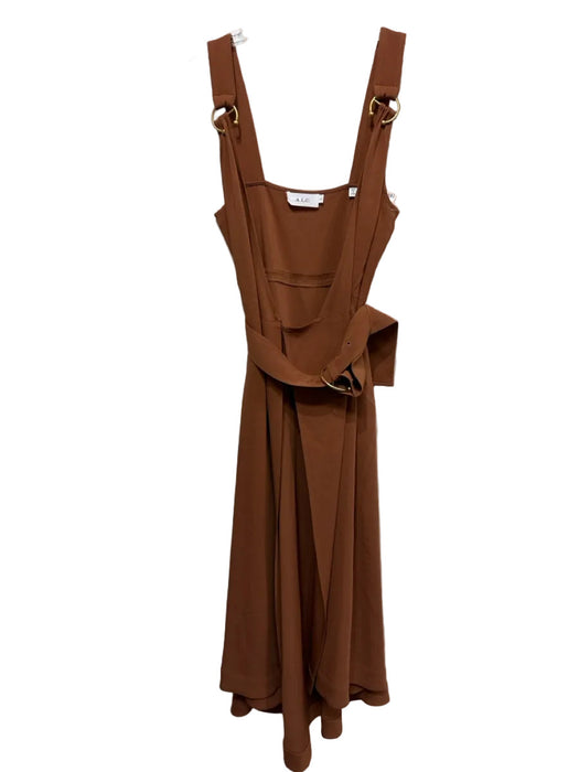 A.L.C. Size 2 Brown Viscose Sleeveless Open One Button Maxi Dress