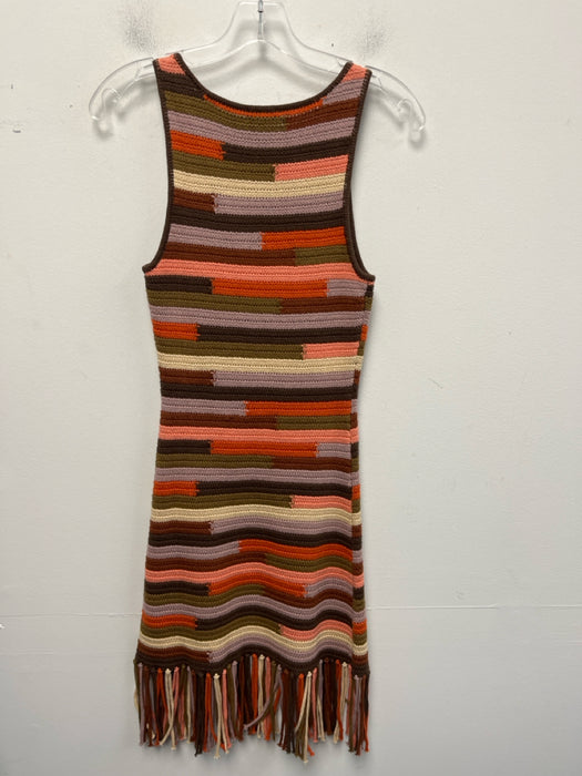 Rails Size S Brown, Beige & Pink Cotton Blend Knit Stripe Sleeveless Dress