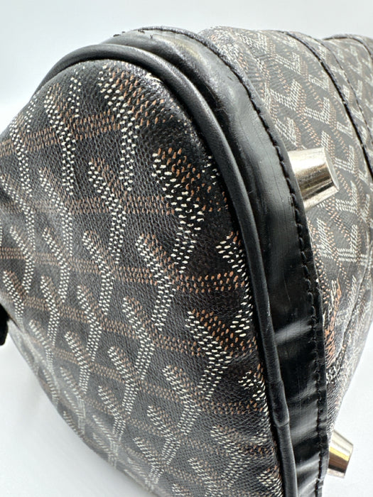 Goyard Black Print Coated Canvas Leather Monogram Top Handle Boston Bag Bag