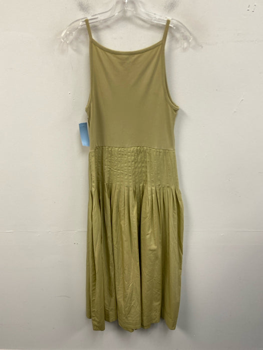 J. Crew Size M Khaki Cotton Sleeveless Pleated Dress