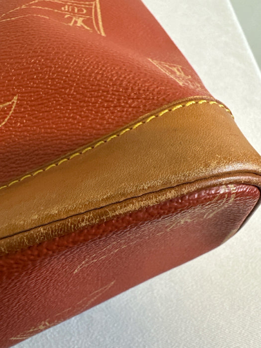 Louis Vuitton Red & Tan Leather Coated Canvas Monogram Shoulder Bag Bag