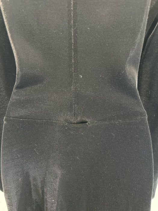 Giorgio Armani Size 48 Black Cotton Blend Metallic Shimmer Long Sleeve Dress