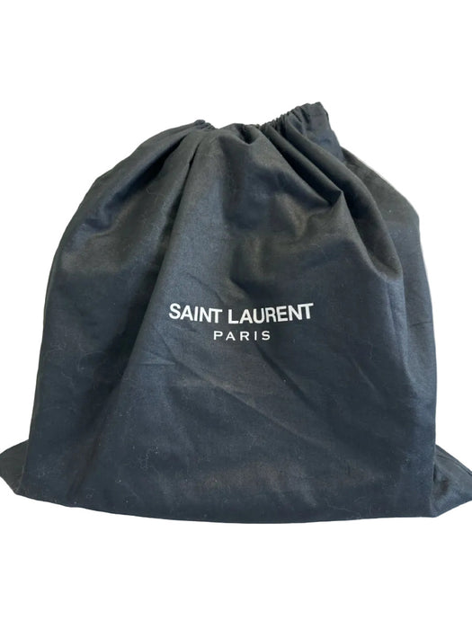 Saint Laurent White & Black Leather Top Handle Color Block Crossbody Strap Bag