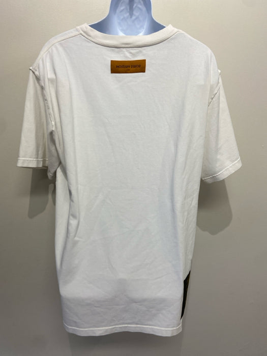 Louis Vuitton Size XXL White Cotton Solid T Shirt Men's Short Sleeve