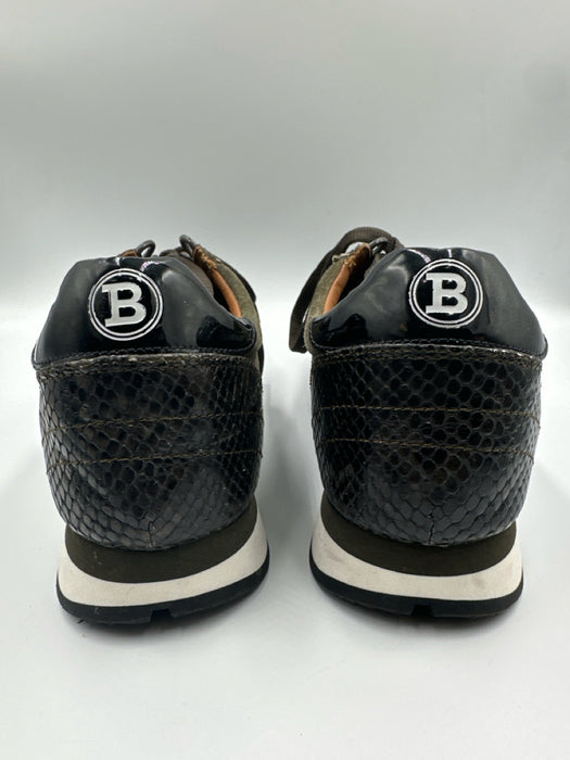 Bally Shoe Size 10 Green & Black Suede Solid Trainer Sneaker Men's Shoes