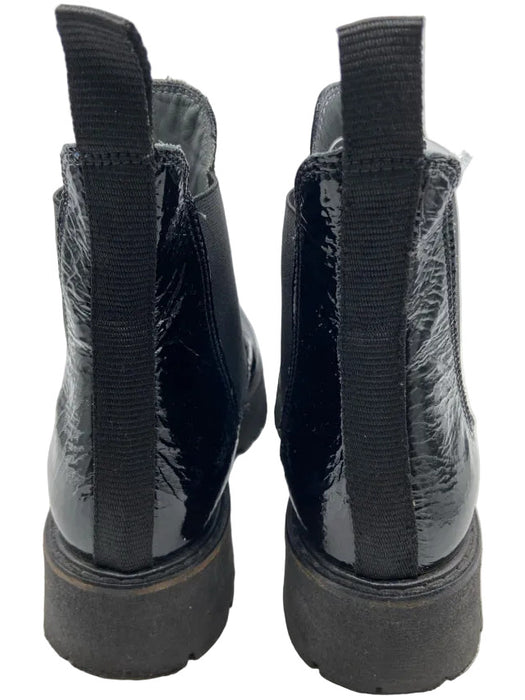 Patrizia Bonfanti Shoe Size 37 Black Leather Stretch Platform Boots
