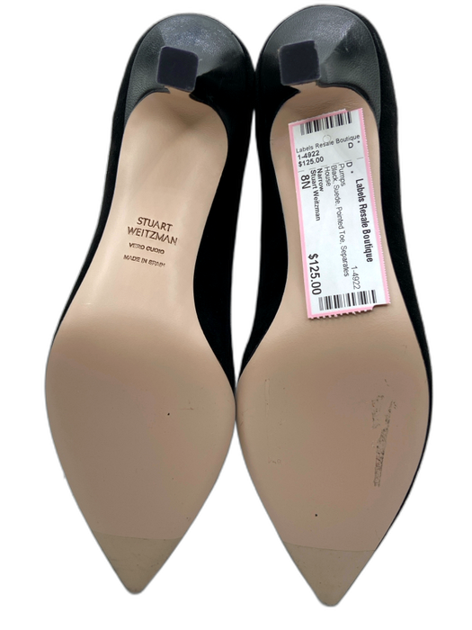 Stuart Weitzman Shoe Size 8N Black Suede Pointed Toe Pumps Black / 8N