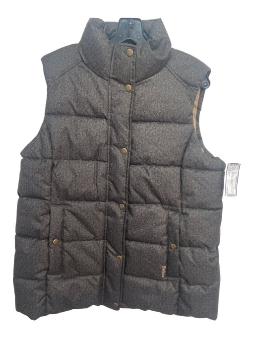 Barbour Size 14 Brown & Black Polyester Down Puffer Zipper Vest Brown & Black / 14