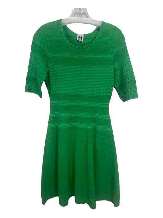 Missoni Size 42 Green Missing Fabric Knit Half Sleeve Slip Inc Dress Green / 42