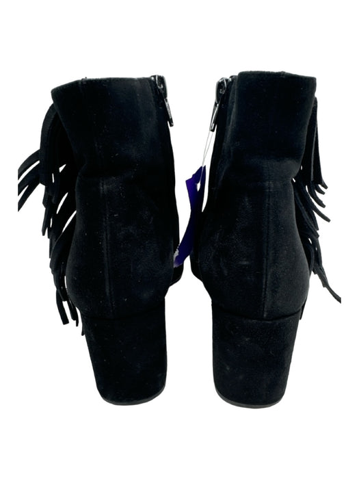 Saint Laurent Shoe Size 39 Black Suede Fringe Side Zip Ankle Block heel Booties Black / 39