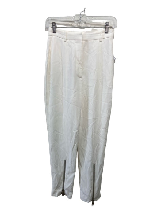 Alexander McQueen Size XS/38 Ivory White Viscose Blend Loops hook & zip Pants Ivory White / XS/38