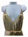 Valentino Size 40/Small Gold & Ivory Polyester Pleated Spaghetti Strap Dress Gold & Ivory / 40/Small