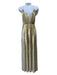 Valentino Size 40/Small Gold & Ivory Polyester Pleated Spaghetti Strap Dress Gold & Ivory / 40/Small