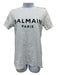 Balmain Size XXS White Cotton Blend Loop Short Sleeve Gold Buttons T-shirt Top White / XXS