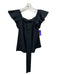 Hunter Bell Size S Black Acetate Blend Wood Grain Ruffle Cap Sleeve Top Black / S