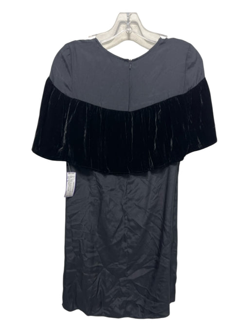Marie Oliver Size XS Black Silk Velvet Overlay Knee Length Dress Black / XS