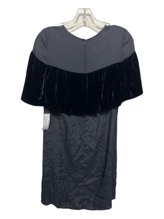 Marie Oliver Size XS Black Silk Velvet Overlay Knee Length Dress Black / XS