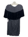 Marie Oliver Size XS Black Silk Velvet Overlay Knee Length Dress Black / XS