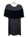 Marie Oliver Size XS Black Silk Velvet Overlay Knee Length Dress Black / XS