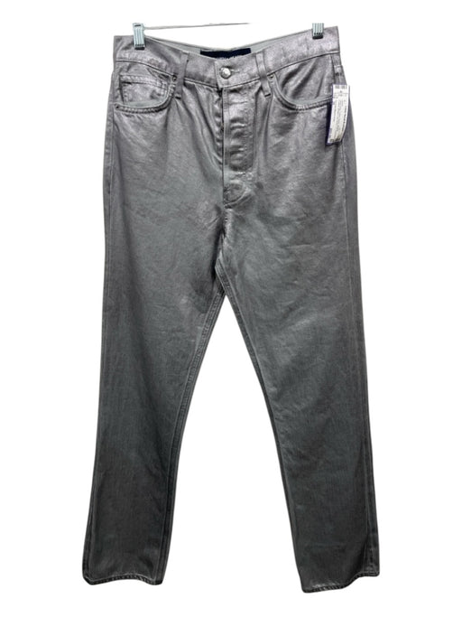 Veronica Beard Jeans Size 26 Silver Gray Cotton Denim Metallic Coated Jeans Silver Gray / 26
