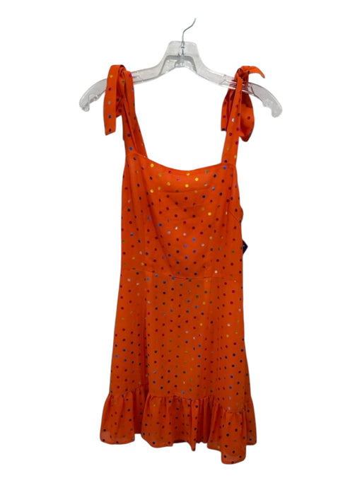 Never Fully Dressed Size 4 Orange Print Polyester Metallic Detail Hem Dress Orange Print / 4