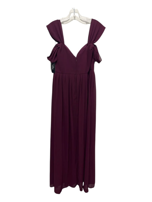 Lulu's Size XL Plum Purple Polyester Pleated Bust Cap Sleeve Gown Plum Purple / XL