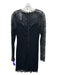 Alice + Olivia Size 6 Black & Pearl Lace Overlay Long Sleeve Knee Length Dress Black & Pearl / 6