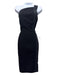 Roland Mouret Size 4 Black Wool Back Zip Grosgrain Ribbon Straps Dress Black / 4