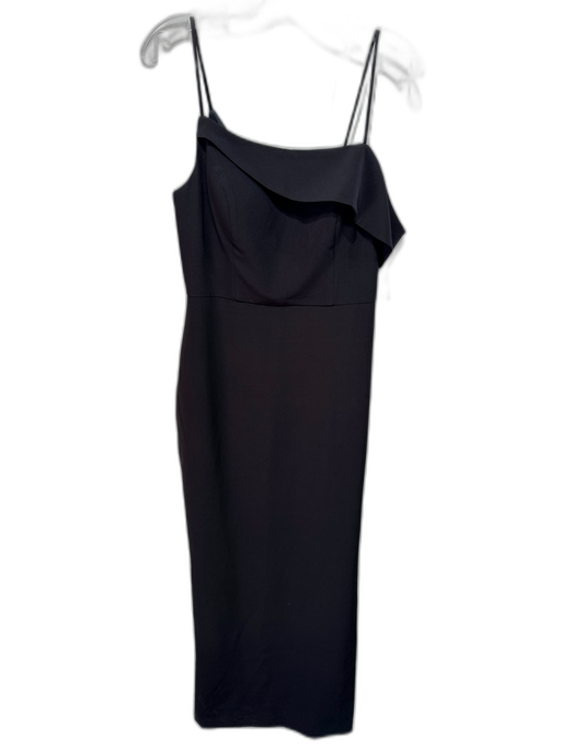 Laundry Size 6 Black Polyester Spaghetti Strap Draped Sheath Gown Black / 6