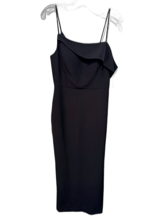 Laundry Size 6 Black Polyester Spaghetti Strap Draped Sheath Gown Black / 6