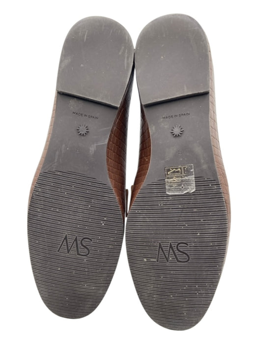 Stuart Weitzman Shoe Size 8B Brown Leather Embossed Round Toe Loafers Brown / 8B