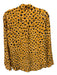 Equipment Size S Mustard Yellow & Black Silk Animal Print Button Long Sleeve Top Mustard Yellow & Black / S