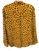 Equipment Size S Mustard Yellow & Black Silk Animal Print Button Long Sleeve Top Mustard Yellow & Black / S
